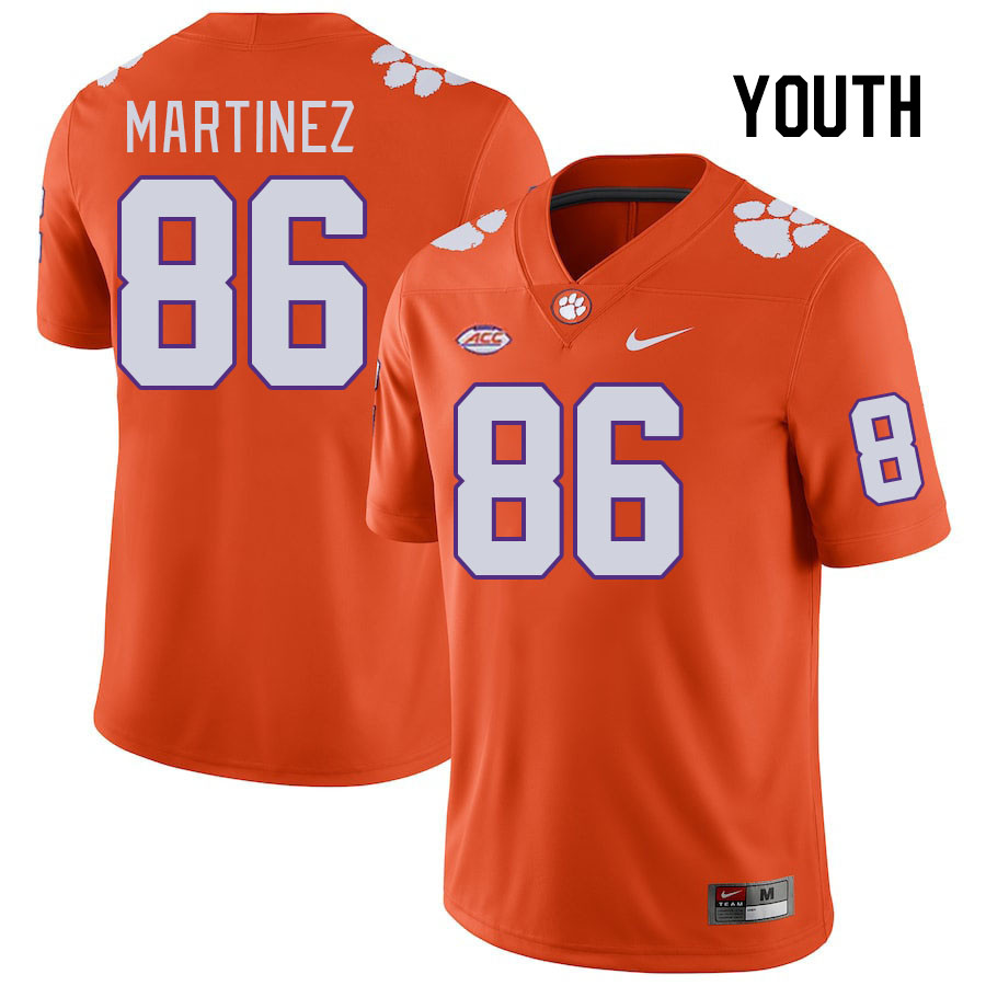 Youth Clemson Tigers Tristan Martinez #86 College Orange NCAA Authentic Football Stitched Jersey 23ZL30EM